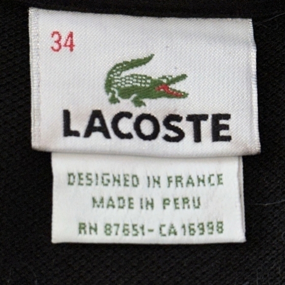 Lacoste Vintage Women’s Size 34 4 Black Cotton Pique Belted Polo Mini Dress - Picture 5 of 6